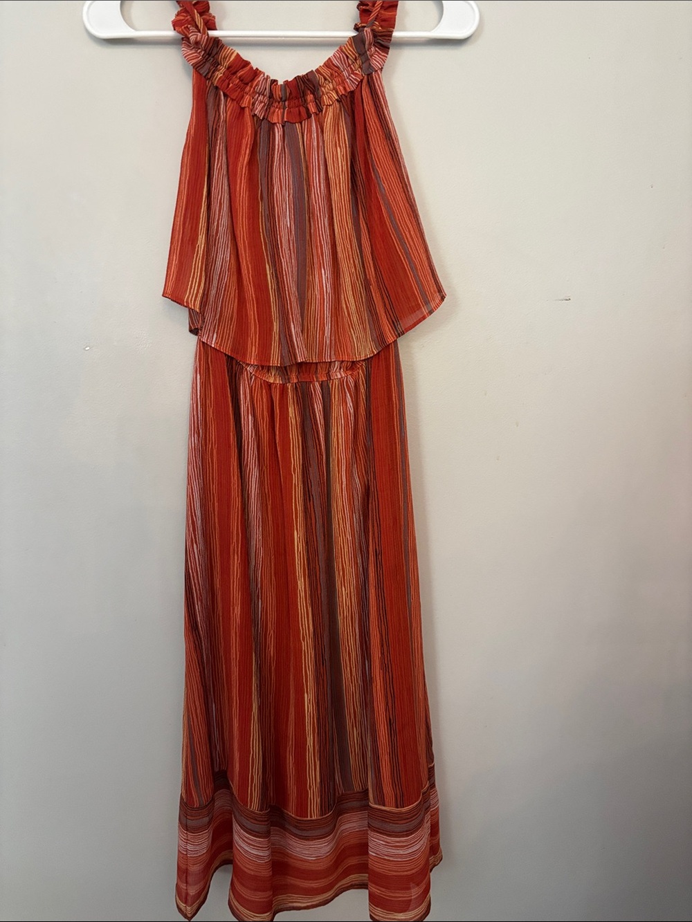 Wilfred Striped Orange Multi-Color Maxi Skirt